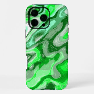 Emerald Green Colourful Abstract Marble Liquid Tex iPhone 16 Pro Max Case