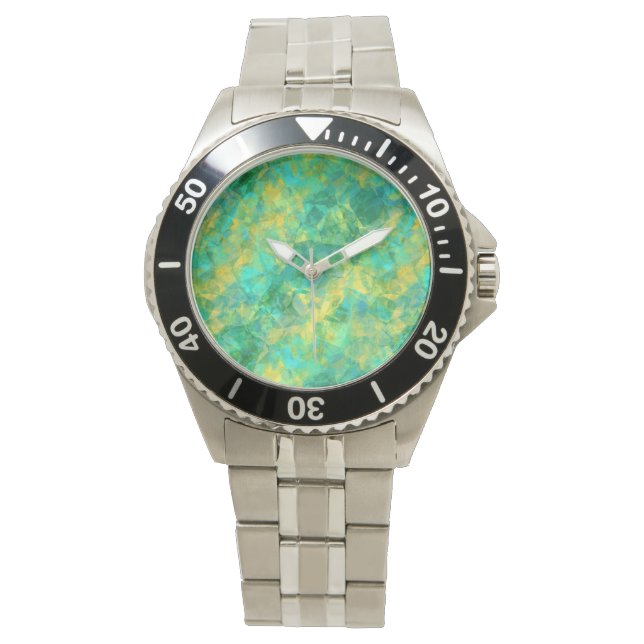 Emerald Green Crumpled Texture Watch (Front)