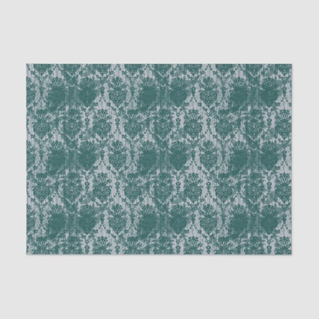 Emerald Green Damask Tissue Paper (Front)