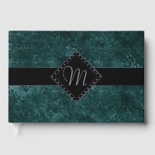 Emerald Green   Deep Jade Velvet Grunge Wedding Guest Book