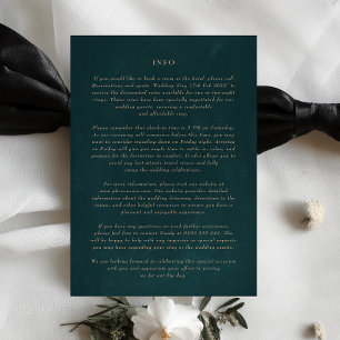 Emerald Green Details Extra Info 5 x 7 Enclosure  Invitation