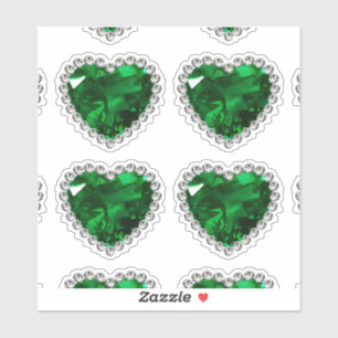 Emerald Green Diamond Anniversary Heart