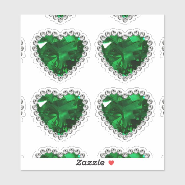 Emerald Green Diamond Anniversary Heart (Sheet)