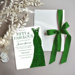 Emerald Green Dress Fifty & Fabulous 50th Birthday Invitation<br><div class="desc">Emerald Green Dress Fifty & Fabulous 50th Birthday Invitation

See matching collection in our Niche and Nest Store</div>