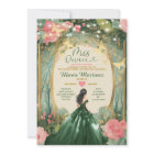 Emerald Green Dress Gold Floral Forest Mis Quince