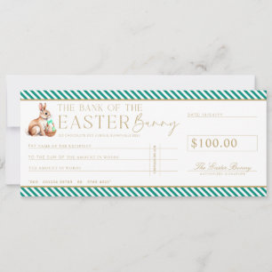Emerald Green Easter Cheque Gift Voucher Card