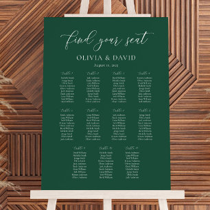 Emerald Green Elegant 11 table Seating Chart