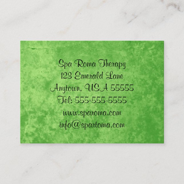 Emerald Green Elegant Business Cards For Women (Front)