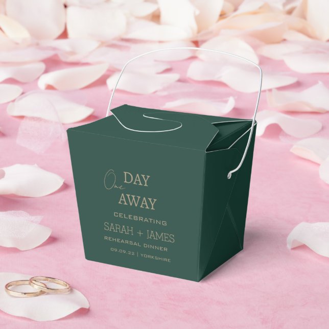 Emerald Green Elegant One Day Away Wedding  Favour Box (Wedding)