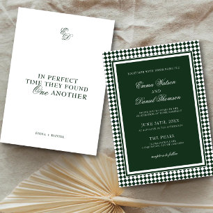 Emerald Green Elegant Romantic Quote Wedding Invitation
