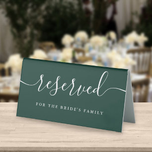 Emerald Green Elegant Script Wedding Reserved