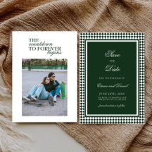 Emerald Green Elegant Typography Wedding Photo