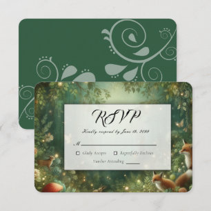 Emerald Green Enchanted Forest RSVP Card
