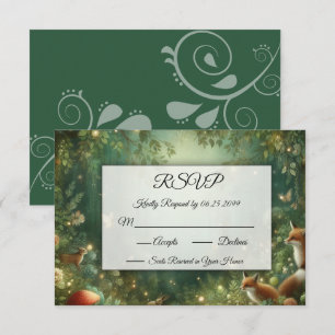 Emerald Green Enchanted Forest  RSVP Card