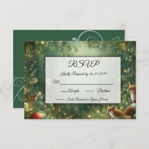 Emerald Green Enchanted Forest  RSVP Card
