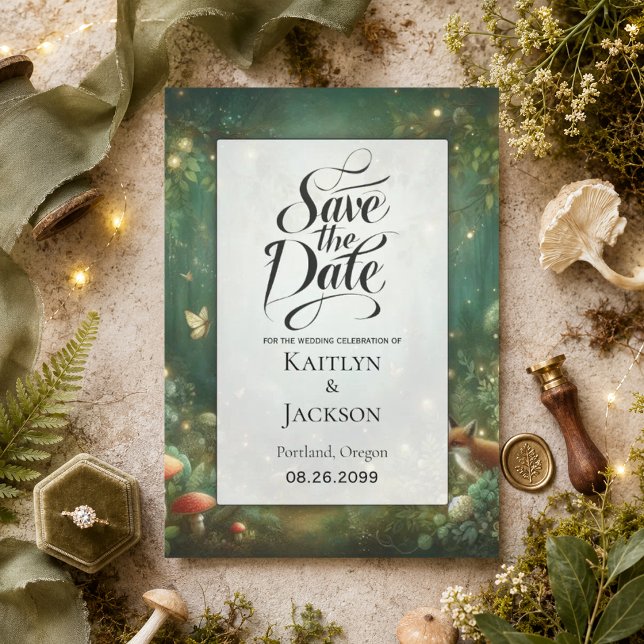 Emerald Green Enchanted Forest  Save The Date (Creator Uploaded)