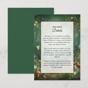 Emerald Green Enchanted Forest Wedding Enclosure Card