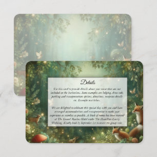 Emerald Green Enchanted Forest Wedding Enclosure Card