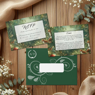 Emerald Green Enchanted Forest Wedding Enclosure Card