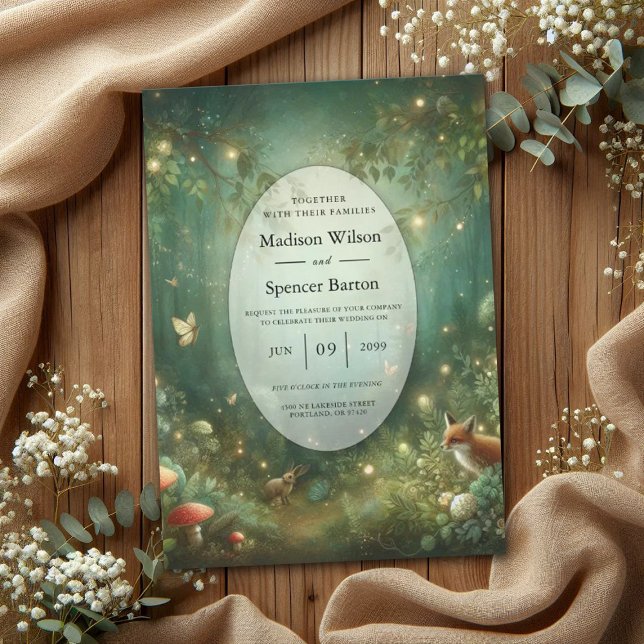 Emerald Green Enchanted Forest Wedding Invitation (Creator Uploaded)