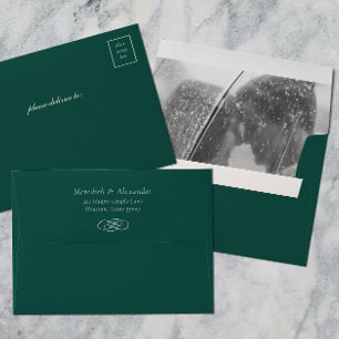 Emerald Green Envelope with Inside Photo
