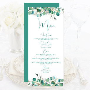 Emerald Green Eucalyptus Foilage Watercolor Menu