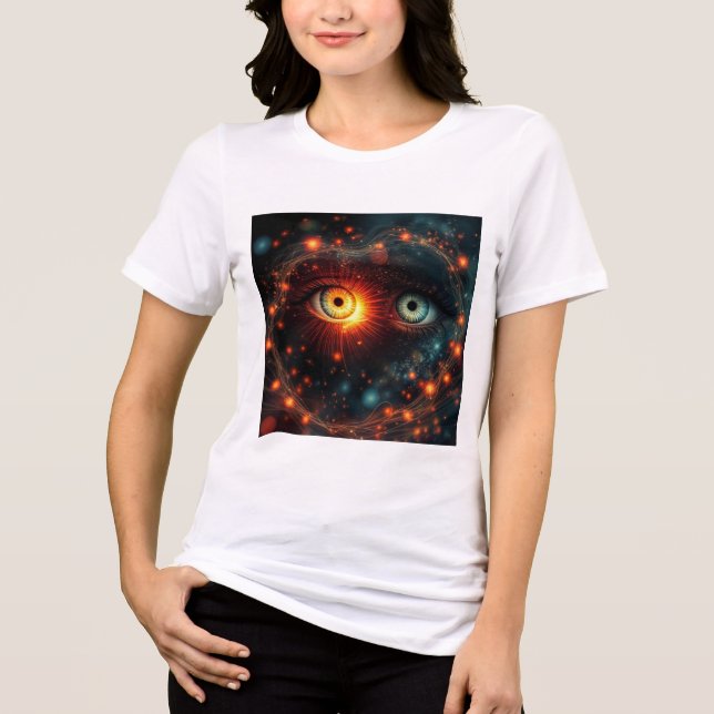 emerald-green eyes Tri-Blend shirt (Front)