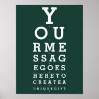Emerald Green Eyesight Chart Custom Message