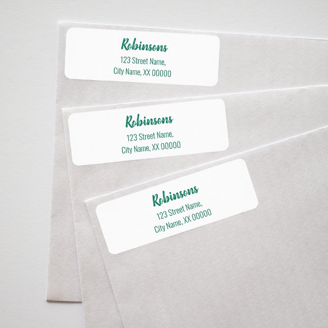 Emerald Green Family Name Return Address Label (Creator Uploaded)