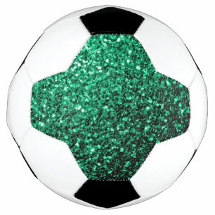 Emerald green faux glitter sparkles bling football