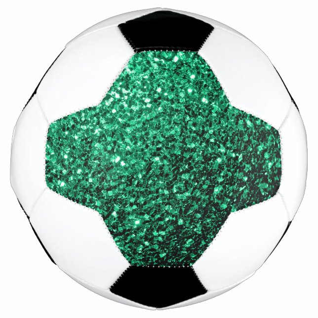 Emerald green faux glitter sparkles bling football (Front)