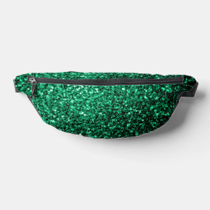 Emerald green faux glitter sparkles bum bags