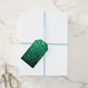 Emerald Green faux glitter sparkles Gift Tags