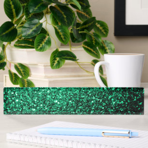 Emerald Green faux glitter sparkles Nameplate