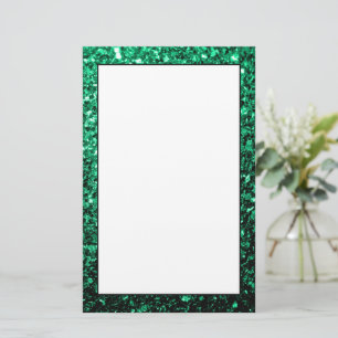 Emerald Green faux glitter sparkles Stationery
