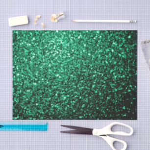 Emerald Green faux glitter sparkles Tissue Paper