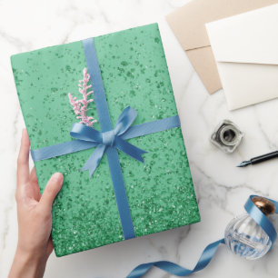 Emerald Green Faux Glitter  Wrapping Paper