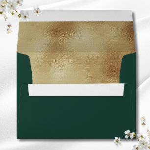 Emerald Green Faux Gold Foil Formal 5x7 Envelope