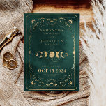 Emerald Green & Faux Gold Tarot Celestial Save The Date<br><div class="desc">Emerald Green & Faux Gold Tarot Celestial Save the Date</div>