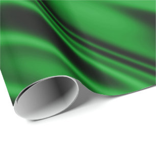Emerald Green Faux Satin Fabric Look Wrapping Paper