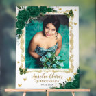 Emerald Green Floral Butterflies Quinceanera Photo