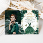 Emerald Green Floral Quinceañera Princess Photo