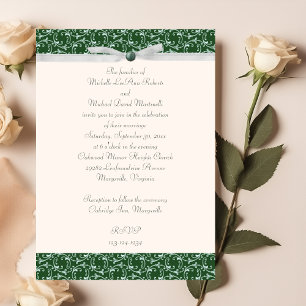 Emerald Green Florentine Wedding Invitation