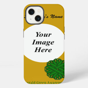Emerald Green Flower Ribbon Tmpl by K. Yoncich iPhone 13 Case