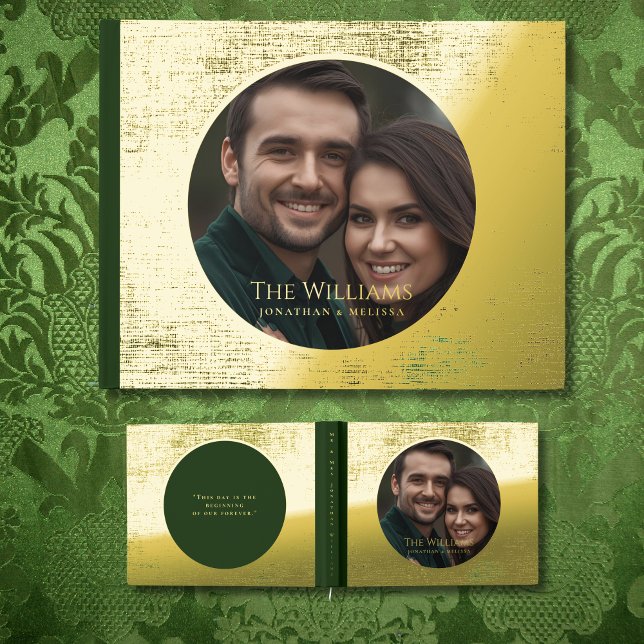 Emerald Green Foil Guestbook Elegant Guest Books (Creator Uploaded)