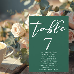 Emerald Green Forest Wedding Table Seating Chart