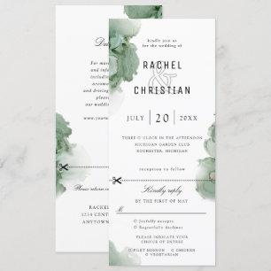 emerald green geode wedding invite w rsvp attached