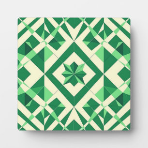 Emerald Green Geometric Star Pattern Plaque