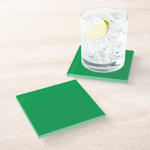 Emerald green glass coaster