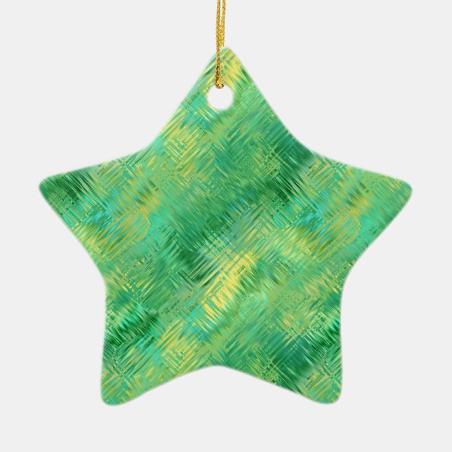 Emerald Green Glassy Texture Ceramic Tree Decoration (Front)